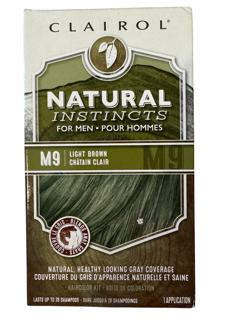Clairol Natural Instincts for Men Haircolor Light Brown M9 Kit